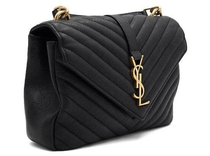 Saint Laurent Borsa Tote Monogram Matelassé Medium, Borsa a Tracolla e a Spalla Black Gold Nero - vista 3