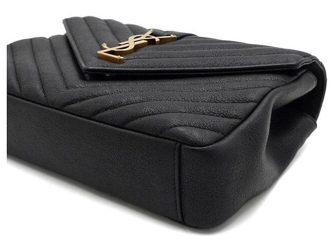 Saint Laurent Borsa Tote Monogram Matelassé Medium, Borsa a Tracolla e a Spalla Black Gold Nero - vista 8