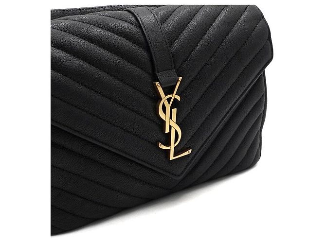 Saint Laurent Borsa Tote Monogram Matelassé Medium, Borsa a Tracolla e a Spalla Black Gold Nero - vista 9