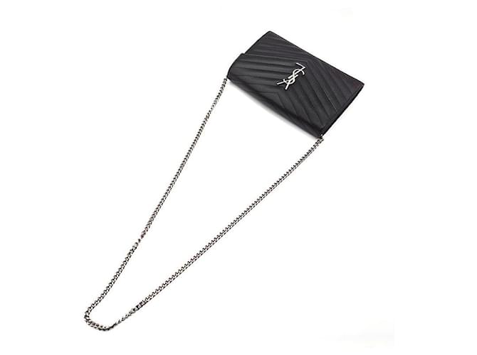 Saint Laurent Borsa a tracolla Monogram Cassandra Chain Nero - vista 4