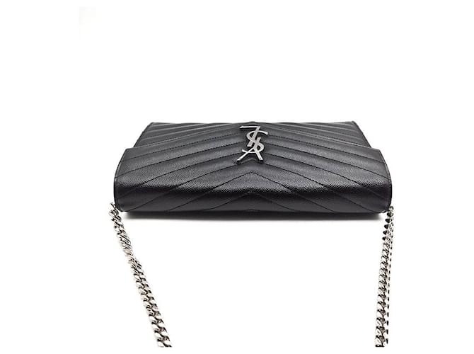 Saint Laurent Borsa a tracolla Monogram Cassandra Chain Nero - vista 6