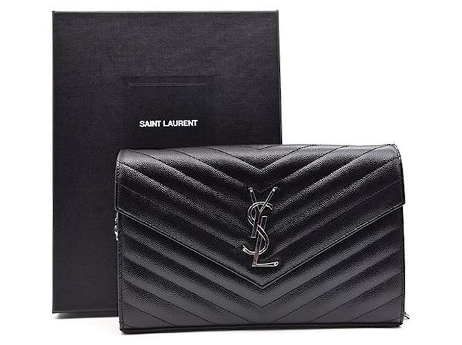 Saint Laurent Borsa a tracolla Monogram Cassandra Chain Nero - vista 8