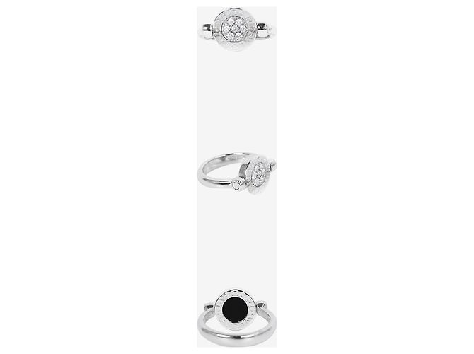 Bulgari Flip Ring Schwarzer Onyx Diamant-Pavé Weiß - Ansicht 2
