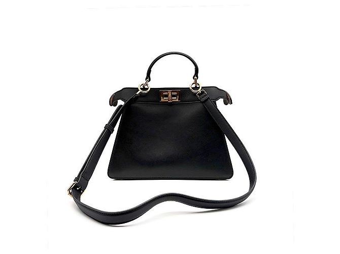 Fendi I SEE U Peekaboo Small Borsa a mano in pelle nera Nero - vista 3