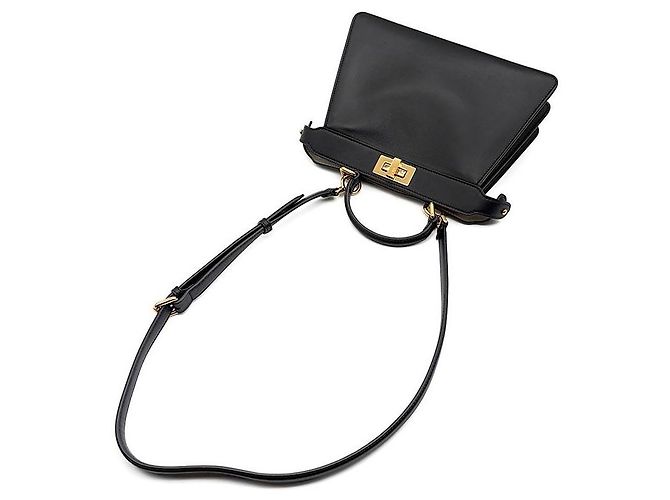 Fendi I SEE U Peekaboo Small Borsa a mano in pelle nera Nero - vista 4