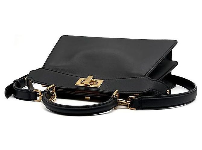 Fendi I SEE U Peekaboo Small Borsa a mano in pelle nera Nero - vista 5