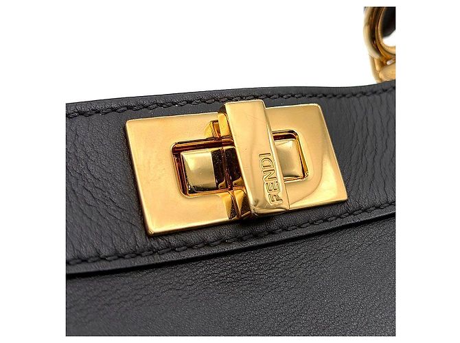 Fendi I SEE U Peekaboo Small Borsa a mano in pelle nera Nero - vista 7