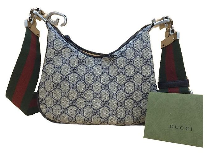 Gucci Borsa a tracolla piccola Attache GG Supreme Canvas Brown Marrone - vista 11