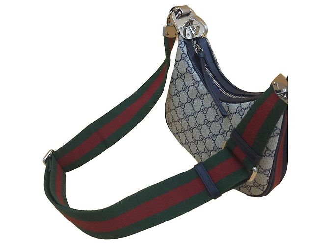 Gucci Borsa a tracolla piccola Attache GG Supreme Canvas Brown Marrone - vista 18