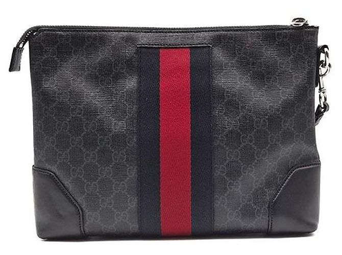 Clutch Gucci Supreme Strap nera Nero - vista 3