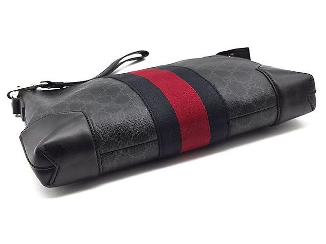 Clutch Gucci Supreme Strap nera Nero - vista 6