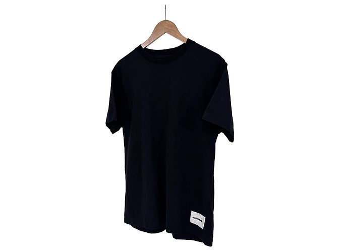 Jil Sander Bio-Baumwoll-T-Shirt mit Logo-Patch für Herren - Schwarz - Ansicht 2