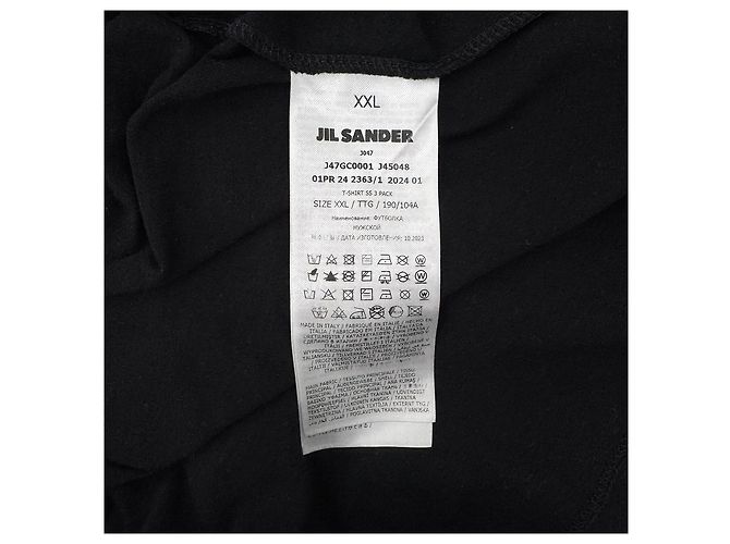 Jil Sander Bio-Baumwoll-T-Shirt mit Logo-Patch für Herren - Schwarz - Ansicht 9
