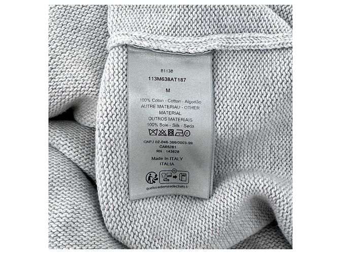 Dior Men's Oblique Band Insert Jacquard Knit Sweater Light Grey Brown - view 10