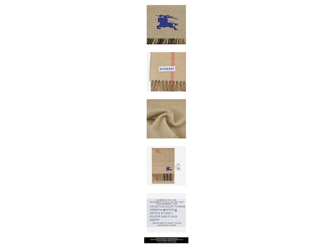 Burberry Sciarpa in cashmere reversibile Night Check Sand Beige Marrone - vista 3