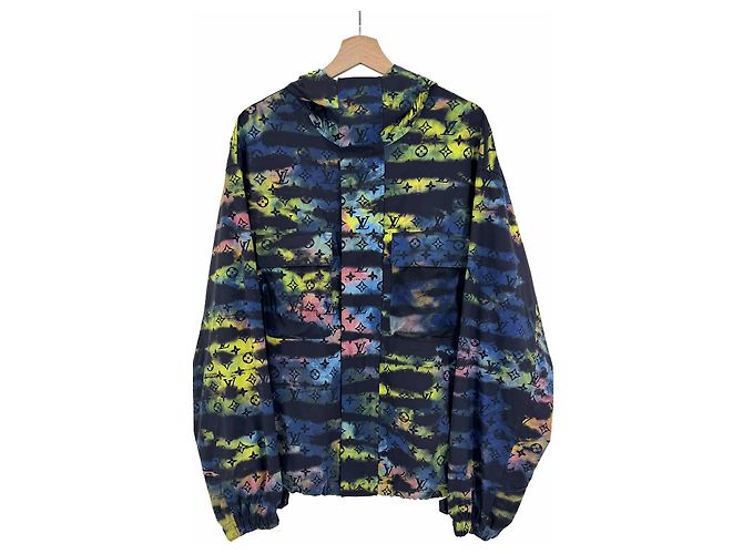Louis Vuitton Giacca a vento tecnica tie-dye multicolore monogramma da uomo - vista 4