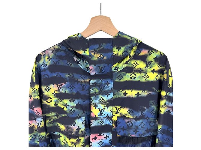 Louis Vuitton Giacca a vento tecnica tie-dye multicolore monogramma da uomo - vista 6