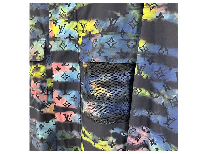 Louis Vuitton Giacca a vento tecnica tie-dye multicolore monogramma da uomo - vista 7