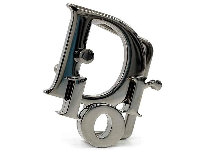 Dior Oblique Gürtelschnalle Ruthenium-Finish Silber - Ansicht 2