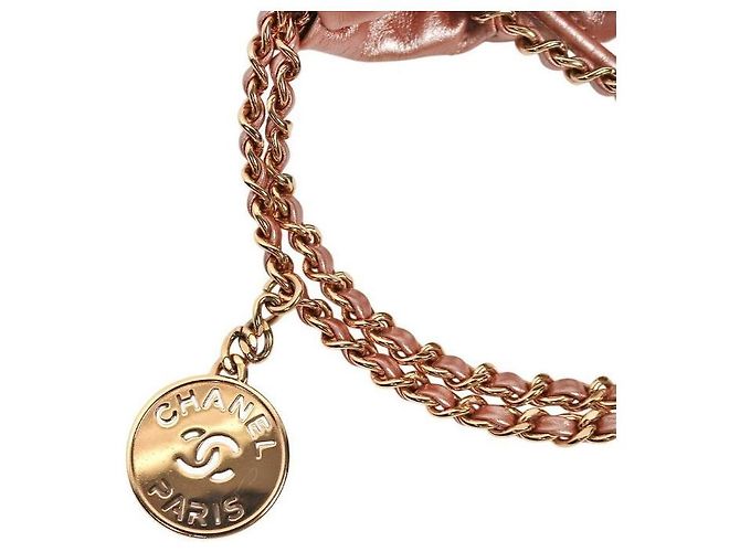 Chanel Mini borsa a tracolla rosa metallizzato - vista 7