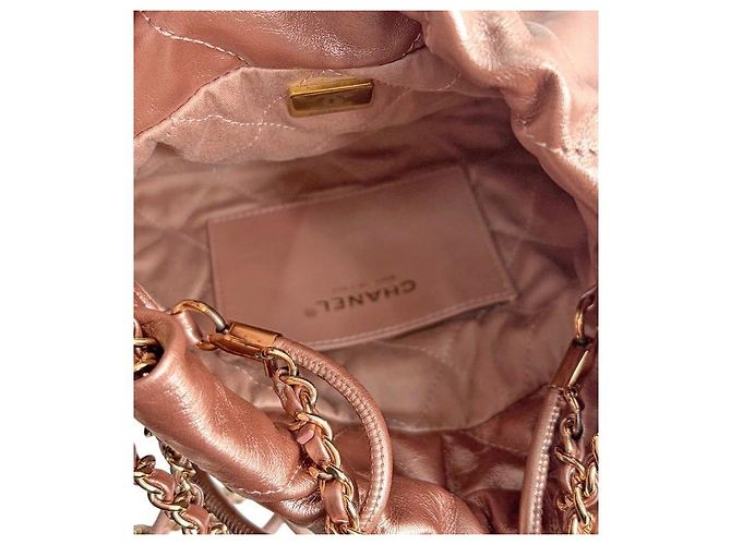 Chanel Mini borsa a tracolla rosa metallizzato - vista 9