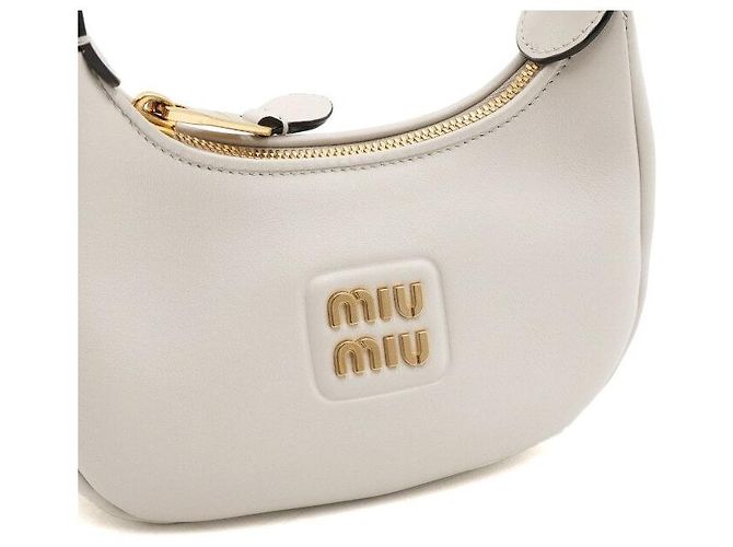 Miu Miu Leder Hobo Bag Weiß, Tote Bag und Crossbody Bag - Ansicht 7