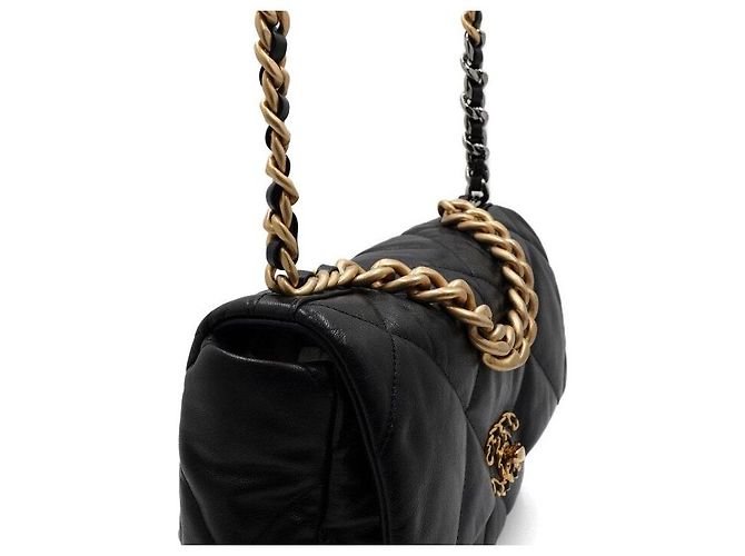 Chanel Borsa Tote con patta e borsa a tracolla con catena, Nero, Large - vista 11