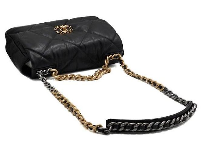 Chanel Borsa Tote con patta e borsa a tracolla con catena, Nero, Large - vista 12