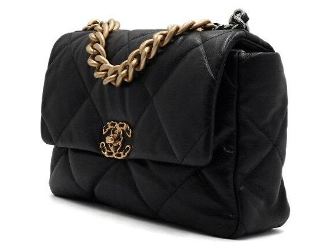 Chanel Borsa Tote con patta e borsa a tracolla con catena, Nero, Large - vista 4
