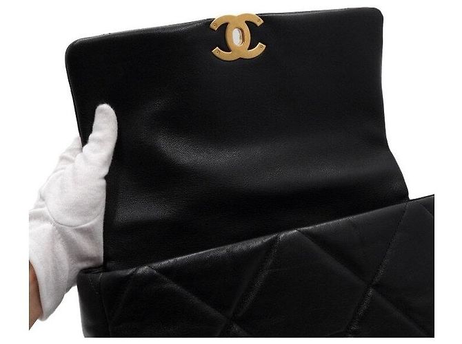 Chanel Borsa Tote con patta e borsa a tracolla con catena, Nero, Large - vista 6