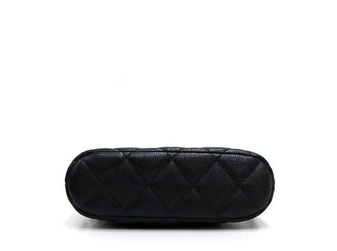 Chanel Borsa a tracolla Mini Half Moon Timeless Classic in Caviar nero con logo CC dorato - vista 7