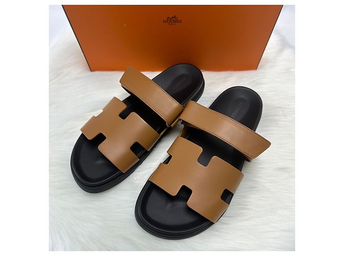 Hermès Sandali ciabatte da uomo Cipre Gold D'oro - vista 4