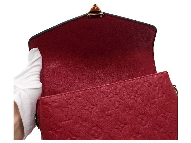 Louis Vuitton Borsa a tracolla e crossbody Pochette Metis Monogram Empreinte Rosso - vista 5