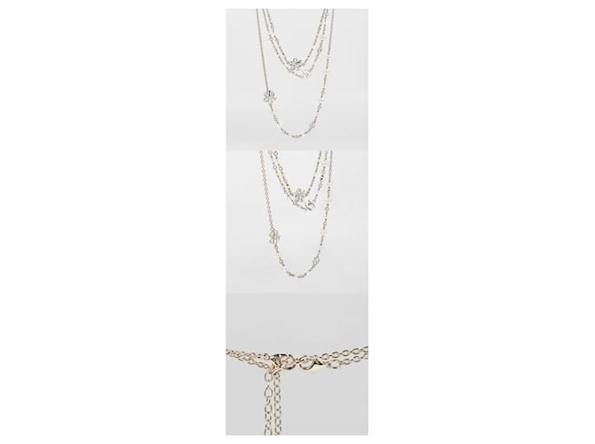 Chanel Collana a doppia catena con perle e cristalli Giallo - vista 2