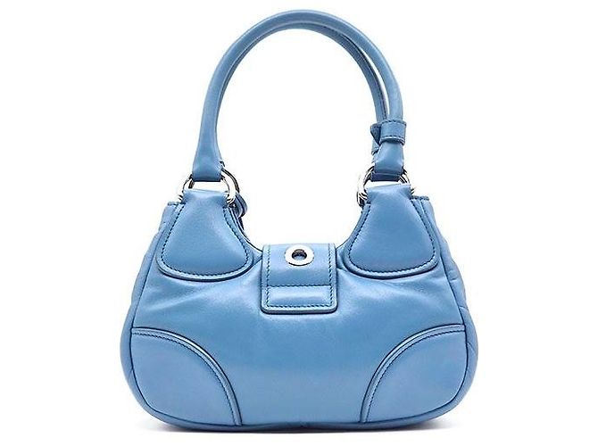 Prada Bolsa Moon acolchoada em couro Nappa Azul - vista 3