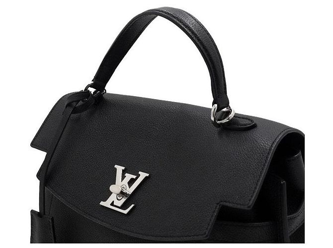 Louis Vuitton Borsa Tote e Borsa a Tracolla Lockme Ever MM in Noir Black Nero - vista 11