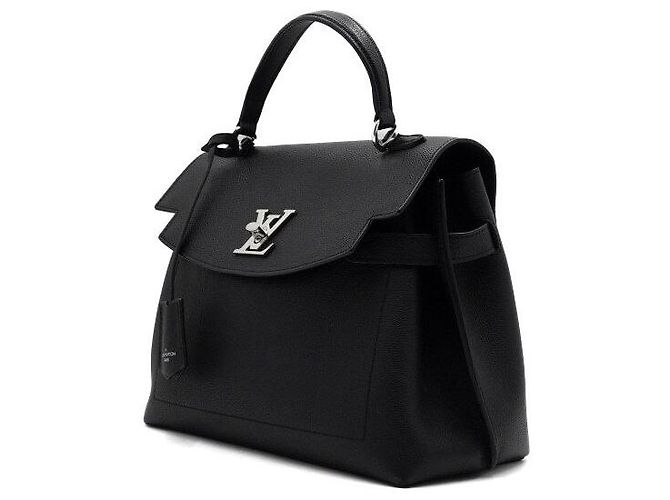Louis Vuitton Borsa Tote e Borsa a Tracolla Lockme Ever MM in Noir Black Nero - vista 3