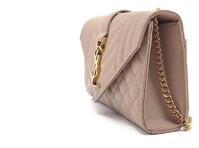 Saint Laurent Borsa a tracolla Monogram Envelope Chain Small Marrone - vista 2