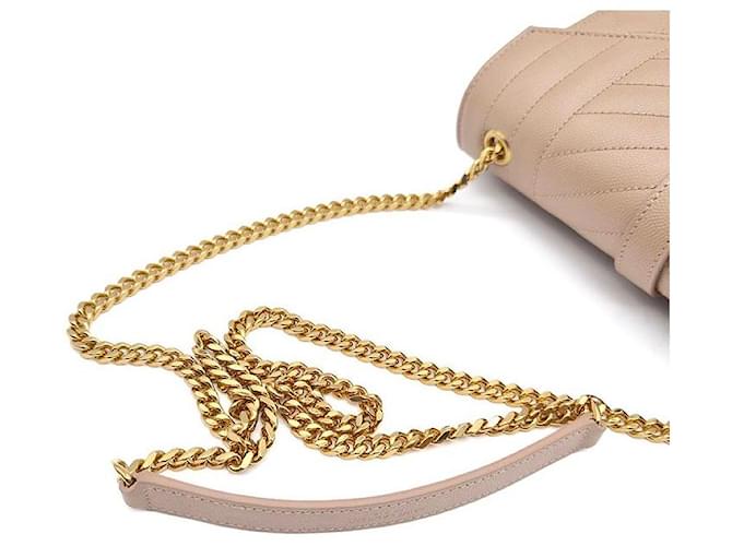 Saint Laurent Borsa a tracolla Monogram Envelope Chain Small Marrone - vista 5