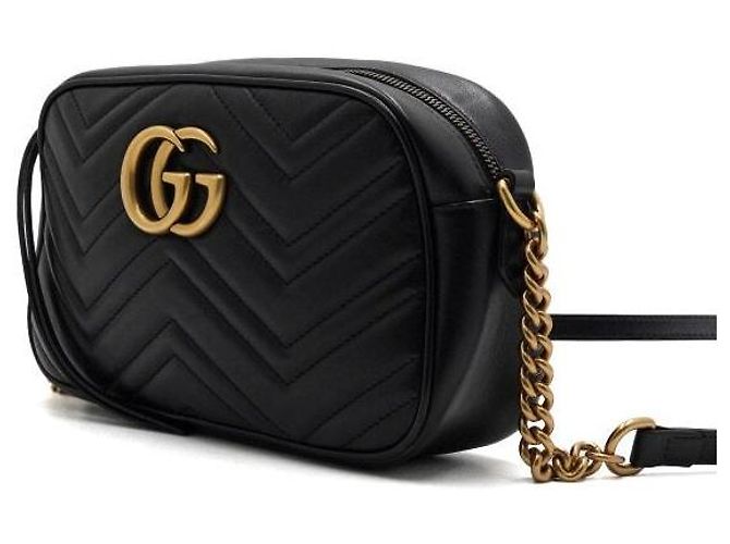 Marmont Gucci Pequena mala de ombro e crossbody matelassé com corrente - vista 2