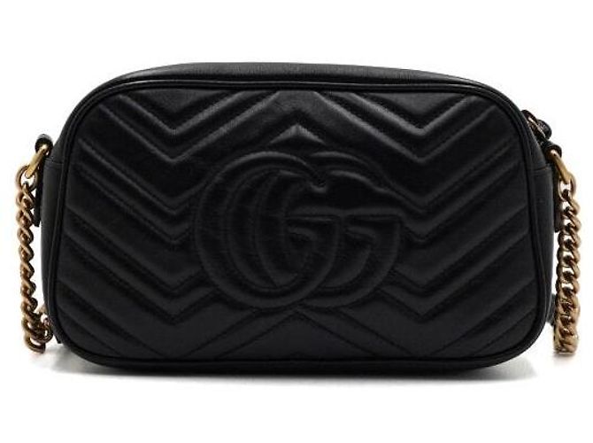 Marmont Gucci Pequena mala de ombro e crossbody matelassé com corrente - vista 4