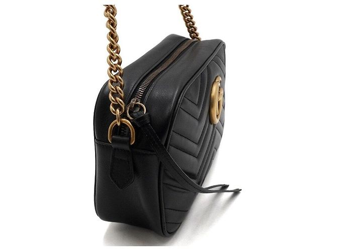 Marmont Gucci Pequena mala de ombro e crossbody matelassé com corrente - vista 9