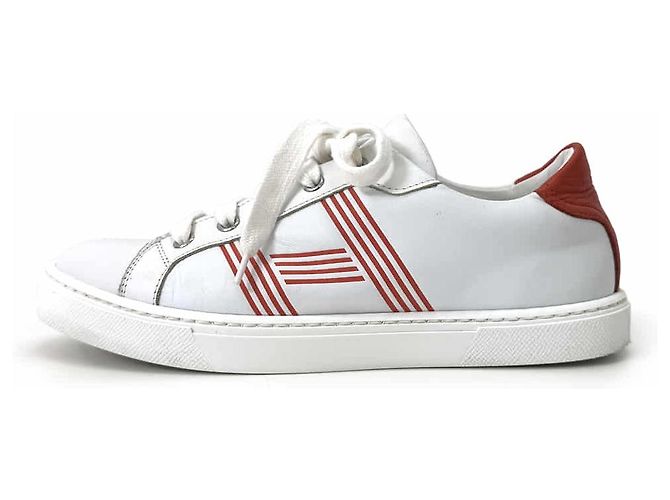 Hermès Sneakers Advantage Avantgarde White Orange Bianco - vista 4