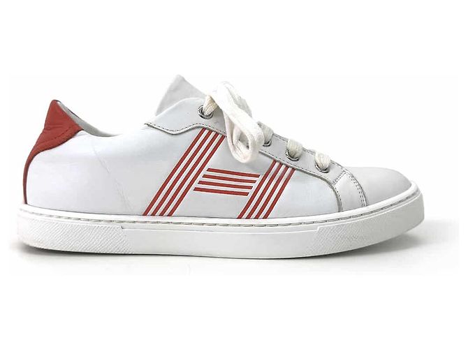 Hermès Sneakers Advantage Avantgarde White Orange Bianco - vista 5