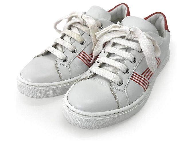 Hermès Sneakers Advantage Avantgarde White Orange Bianco - vista 7