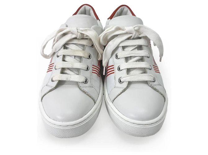 Hermès Sneakers Advantage Avantgarde White Orange Bianco - vista 8