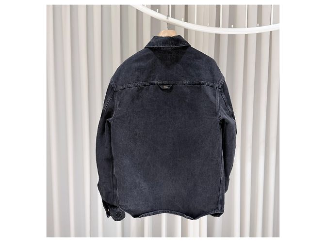 Louis Vuitton Giacca-camicia da lavoro in denim monogram nero - vista 5