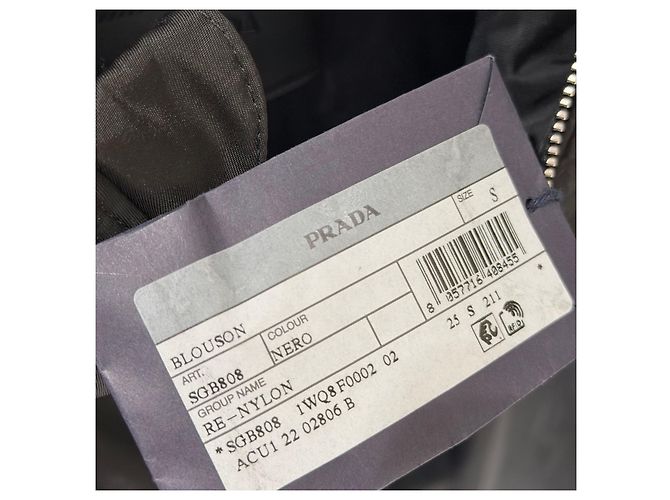 Prada Triangle Logo Nylon Bomber Jacket Black - view 5