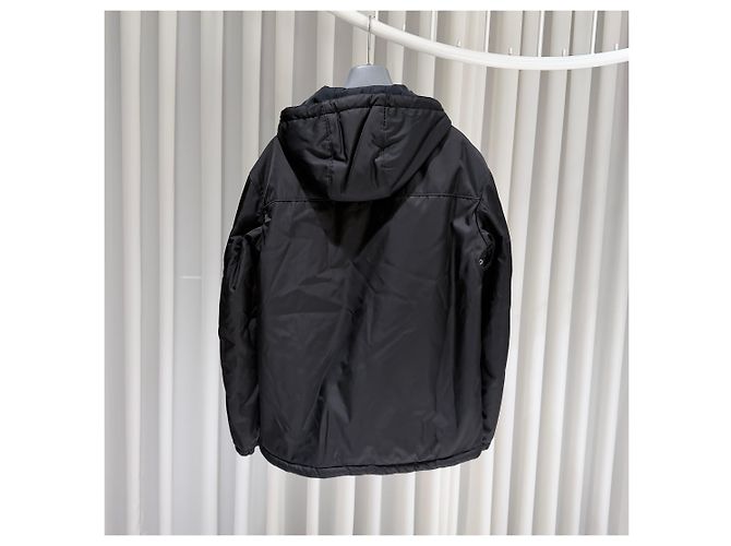 Prada Triangle Logo Nylon Bomber Jacket Black - view 6