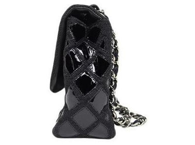 Chanel Borsa a tracolla matelassé CC in vernice nera Nero - vista 2